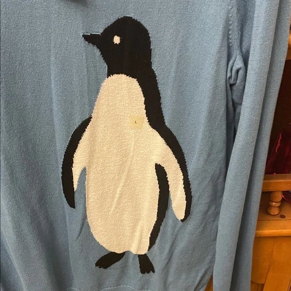 LOFT Blue Sweater with Penguin Design - Picture 5 of 5